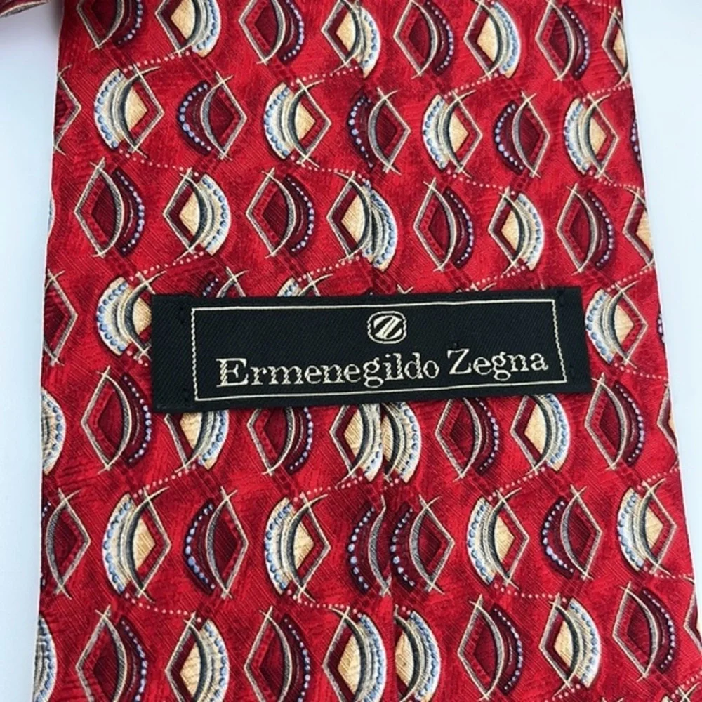 Ermenegildo Zegna Red Silk Tie Made in Italy‎